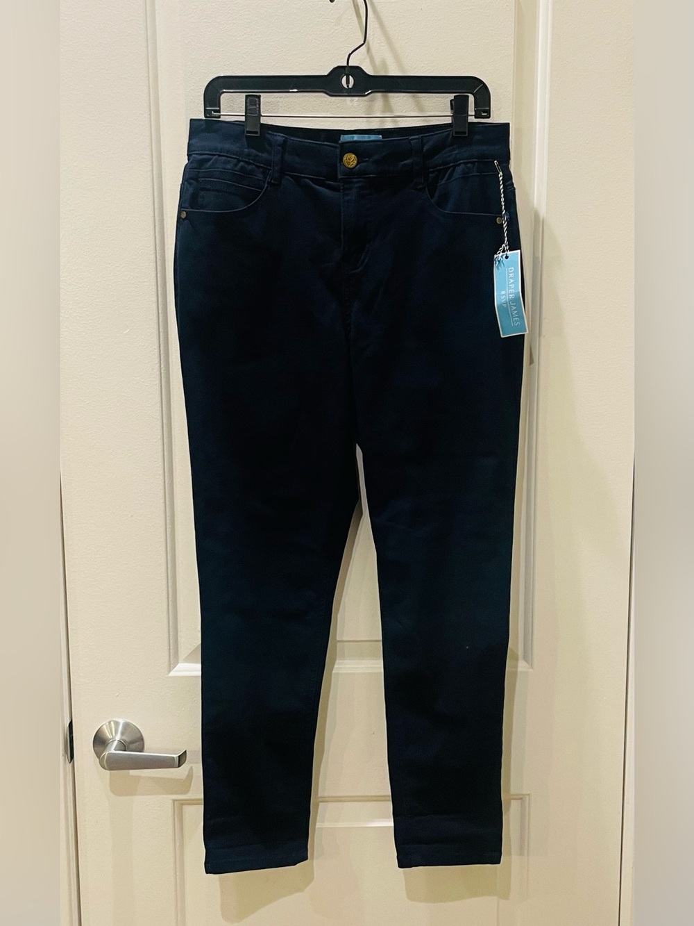 NEW…Draper James RSVP Navy Blue Skinny Cotton Blend Pants